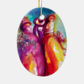 PIERROT UND ARLECCHINA/MASKIEREN AN DRITTER STELLE KERAMIK ORNAMENT (Hinten)