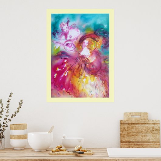 Pierrot und Arlecchina Poster (Küche)