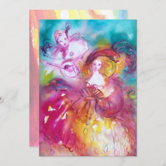 PIERROT UND ARLECCHINA Venezianischer Karneval, Ankündigung (Vorne/Hinten)