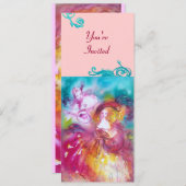 PIERROT UND ARLECCHINA Venezianischer Karneval, Einladung (Vorne/Hinten)