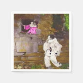 Pierrot und Columbine Cocktail Napkin Serviette (Vorderseite)