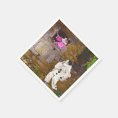 Pierrot und Columbine Cocktail Napkin Serviette (Ecke)