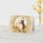Pierrot und Columbine Karte (Gelbe Blume)