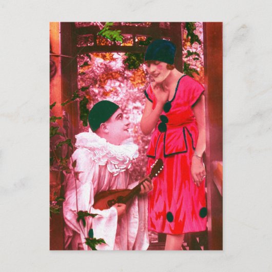 Pierrot und Columbine Postkarte (Vorderseite)