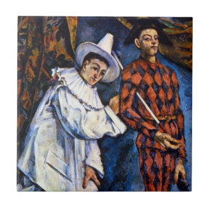 Pierrot und Harlekin, Mardi Gras von Paul Cézanne Fliese