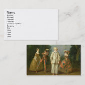 Pierrot und Harlekin Visitenkarte (Vorne/Hinten)