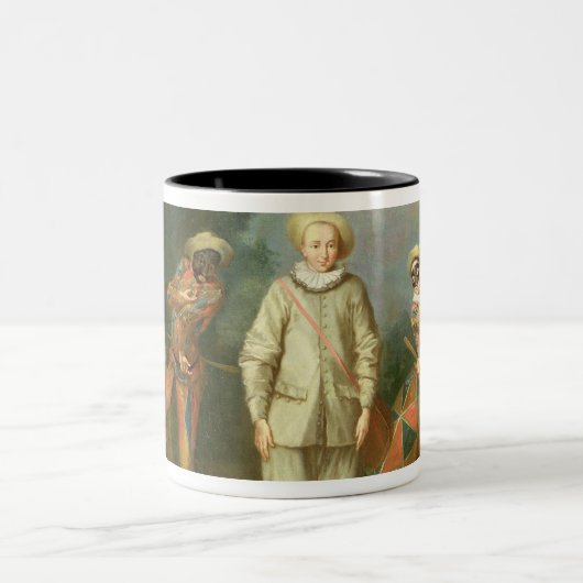 Pierrot und Harlekin Zweifarbige Tasse (Mittel)
