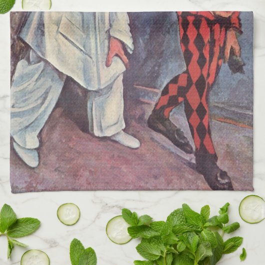 Pierrot und Harlequin Geschirrtuch (Gefaltet)