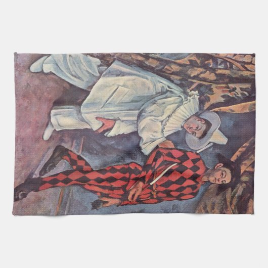 Pierrot und Harlequin Geschirrtuch (Horizontal)