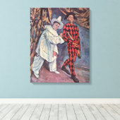Pierrot und Harlequin Leinwanddruck (Insitu (Holzboden))