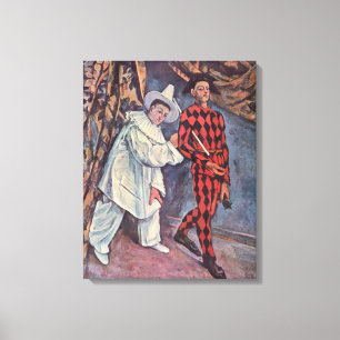 Pierrot und Harlequin Leinwanddruck
