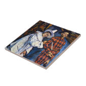Pierrot und Harlequin, Mardi Gras von Paul Cezanne Fliese (Seite)