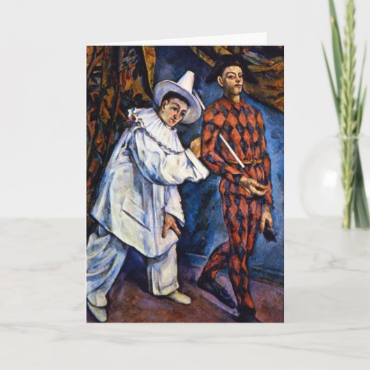 Pierrot und Harlequin, Mardi Gras von Paul Cezanne Karte (Vorderseite)