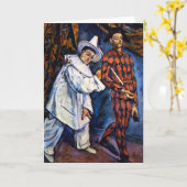 Pierrot und Harlequin, Mardi Gras von Paul Cezanne Karte (Gelbe Blume)
