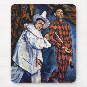 Pierrot und Harlequin, Mardi Gras von Paul Cezanne Mousepad