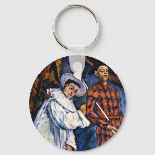 Pierrot und Harlequin, Mardi Gras von Paul Cezanne Schlüsselanhänger
