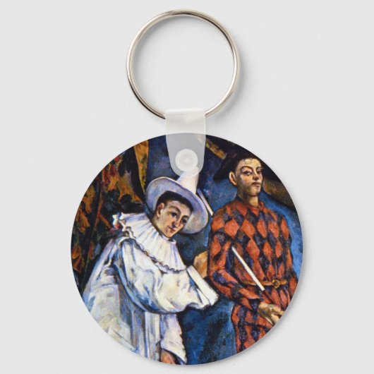 Pierrot und Harlequin, Mardi Gras von Paul Cezanne Schlüsselanhänger (Vorderseite)