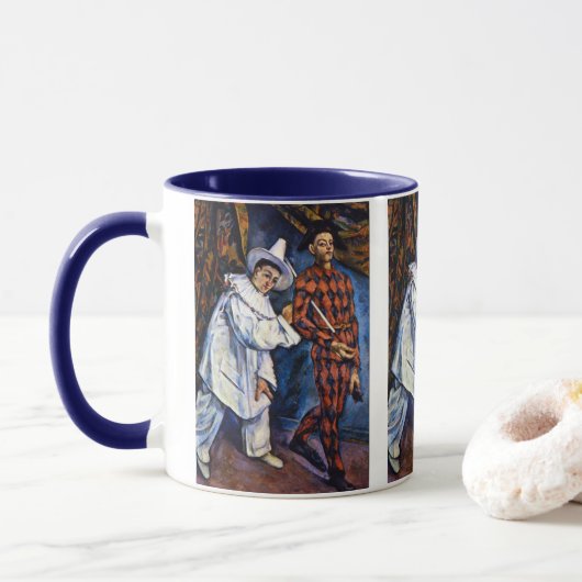 Pierrot und Harlequin, Mardi Gras von Paul Cezanne Tasse (Mit Donut)