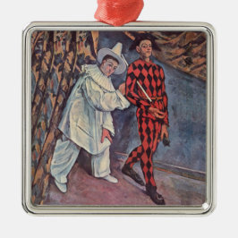 Pierrot und Harlequin Silbernes Ornament