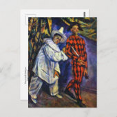 Pierrot und Harlequin von Paul Cezanne Postcard Postkarte (Vorne/Hinten)