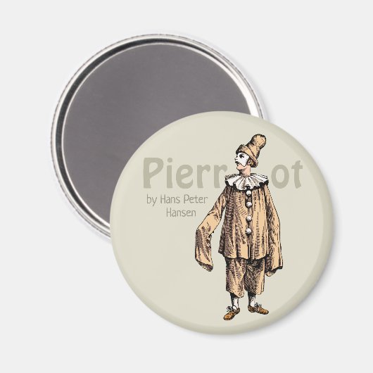 Pierrot von Hans Peter Hansen CC0235 Kühlschrank a Magnet (Vorderseite/Rückseite)