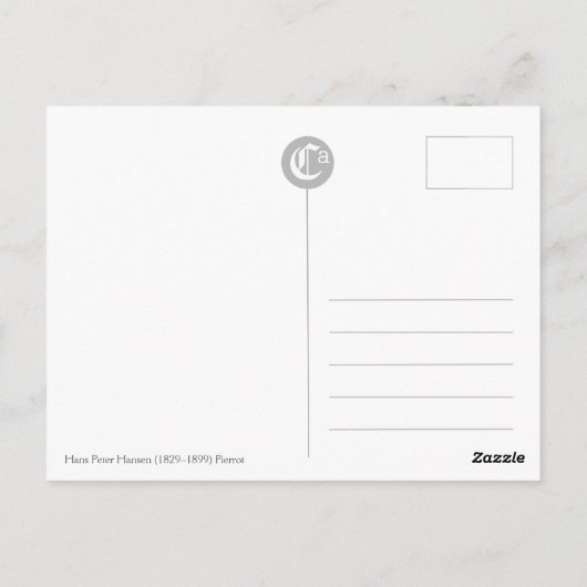 Pierrot von Hans Peter Hansen Postcard Postkarte (Rückseite)