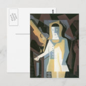 Pierrot von Juan Gris Postkarte (Vorne/Hinten)