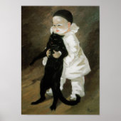 Pierrot with Cat, Alexandre Steinlen Poster (Vorne)