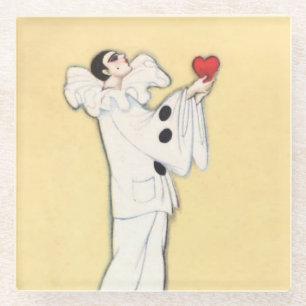 Pierrot with Red Heart von Sophia Chiostri Glasuntersetzer