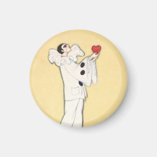Pierrot with Red Heart von Sophia Chiostri Magnet