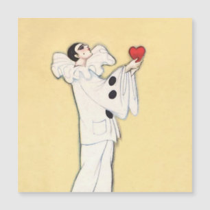 Pierrot with Red Heart von Sophia Chiostri Magnetkarte