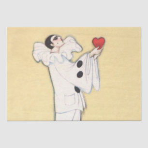Pierrot with Red Heart von Sophia Chiostri Seidenpapier