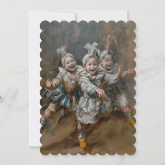 Pierrots - Flach, Einladungsgröße: 12,7 cm x 17,8 Einladung