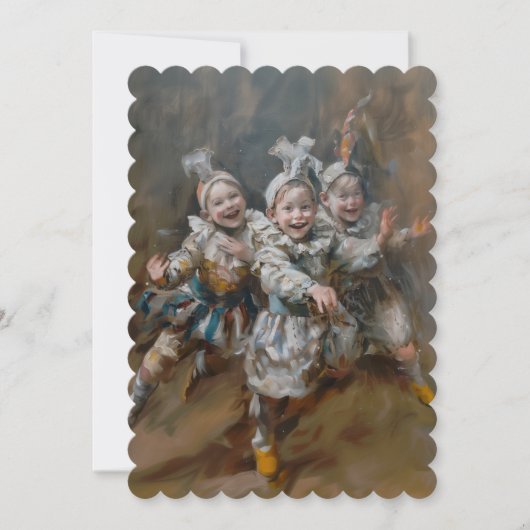 Pierrots - flache Einladungsgröße: 12,7 cm x 17,8  Einladung (Vorderseite)