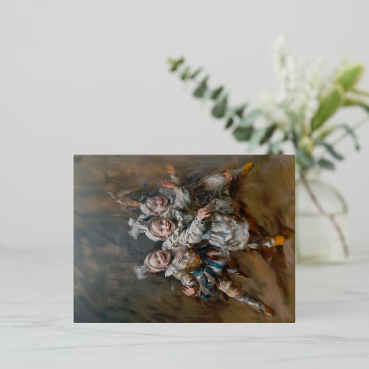 Pierrots - Foil Postcards Folien Feiertagspostkarte (Stehend vorne)