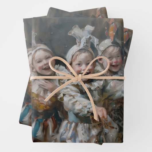 Pierrots - Geschenkpapier für Ölgemälde (Beispiel)