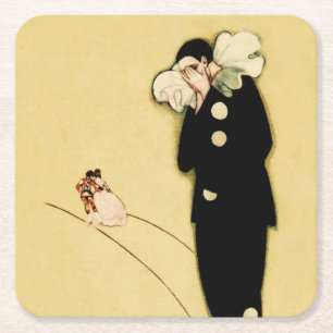 Pierrot's Lost Liebe von Sophia Chiostri Rechteckiger Pappuntersetzer