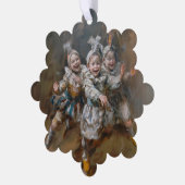 Pierrots - Papierkartendekorationsgeschirr Ornament Karte (Linke Ecke)