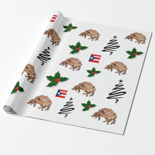 PIERTO RICO FLAG UND COQUI GESCHENKPAPIER (Ungerollt)