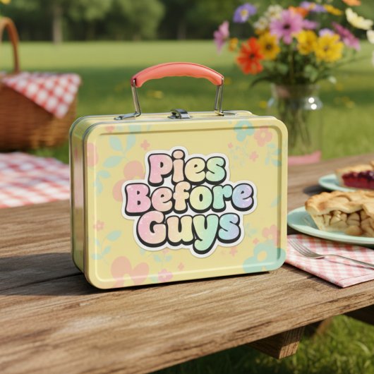 "Pies Before Guys" Retro Bubble Letter Aufkleber