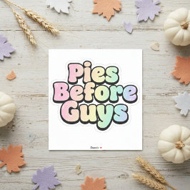 "Pies Before Guys" Retro Bubble Letter Aufkleber