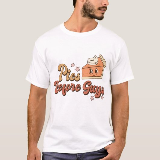 Pies Before Typ Funny Retro Erntedank T - Shirt (Vorderseite)