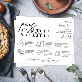 Pies Care Instructions Minimal Modern Logo Bakery Dankeskarte