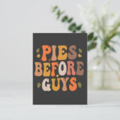 Pies vor Typ Funny Groovy Blätter fallen Geschenk Postkarte (Stehend Vorderseite)