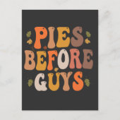 Pies vor Typ Funny Groovy Blätter fallen Geschenk Postkarte (Vorderseite)