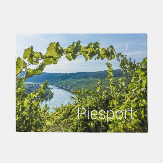 Piesport Moselle Vintage Weintrauben Fußmatte (Vorderseite)