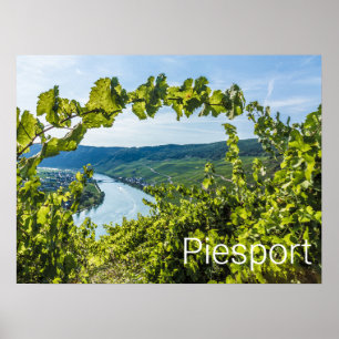 Piesport Moselle Vintage Weintrauben Poster