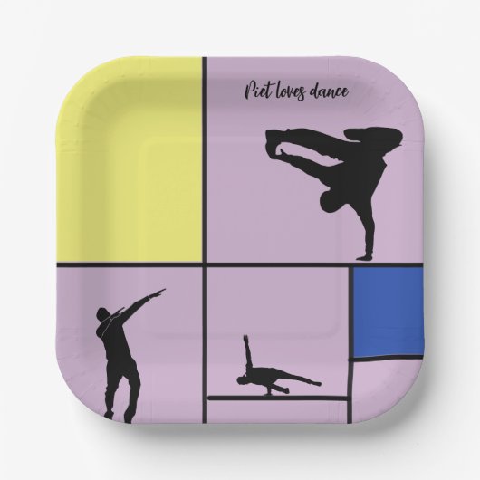 Piet Lieben Dance Mondrian Street Hiphop Style Pappteller (Vorderseite)