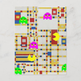 Piet-Man at Arcade Mondrian Postkarte