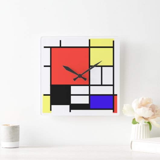 Piet Mondriaan , 1926 Composition Quadratische Wanduhr (Zuhause)